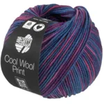 Lana Grossa Cool Wool Print 837 BluColomba/Prugna/Viola rossastro