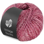 Lana Grossa Vintage Socks 1009 Rosa antico/rosso geranio/bordeaux melangiato
