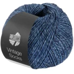 Lana Grossa Vintage Socks 1005 Jeans/grigio blu/blu scuro melangiato