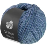Lana Grossa Vintage Socks 1017 Grigio chiaro/jeans/blu violaceo/grigio verde mélange