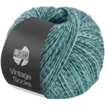 Lana Grossa Vintage Socks 1003 Menta/grigio blu/jeans/petrolio melangiato