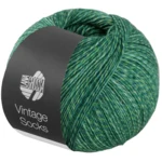 Lana Grossa Vintage Socks 1015 Verde scuro/giallo-verde/petrolio melangiato