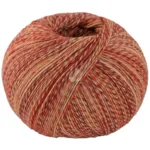 Lana Grossa Vintage Socks 1012 Ruggine/rosso scuro/giallo/arancione/panna melangiato