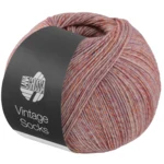 Lana Grossa Vintage Socks 1011 Rosa/viola/albicocca/giallo pallido melangiato