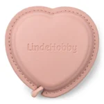 LindeHobby Metro a Nastro Retrattile, PU-Pelle, Cuore, 150 cm Rosa