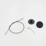 KnitPro Thin & Flex Cavo, Nero Argento Swivel, 40–150 cm