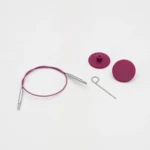 KnitPro Thin & Flex Cavo, Viola Swivel, 40–150 cm