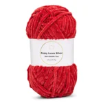 LindeHobby Fuzzy Chenille Silver Lurex 27 Rubino