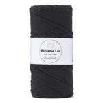 LindeHobby Macrame Lux, Corda per macramè, 1 mm 03 Nero