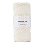 LindeHobby Macrame Lux, Corda per macramè, 1 mm 01 Bianco zucchero