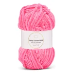 LindeHobby Fuzzy Chenille Gold Lurex 49 Rosa neon