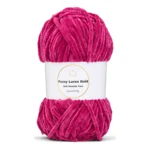 LindeHobby Fuzzy Chenille Gold Lurex 45 Fucsia scuro
