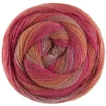 Lana Grossa Gomitolo Gala 4032 Viola grigiastro/rosa/rosso pomodoro/giallo aranciato
